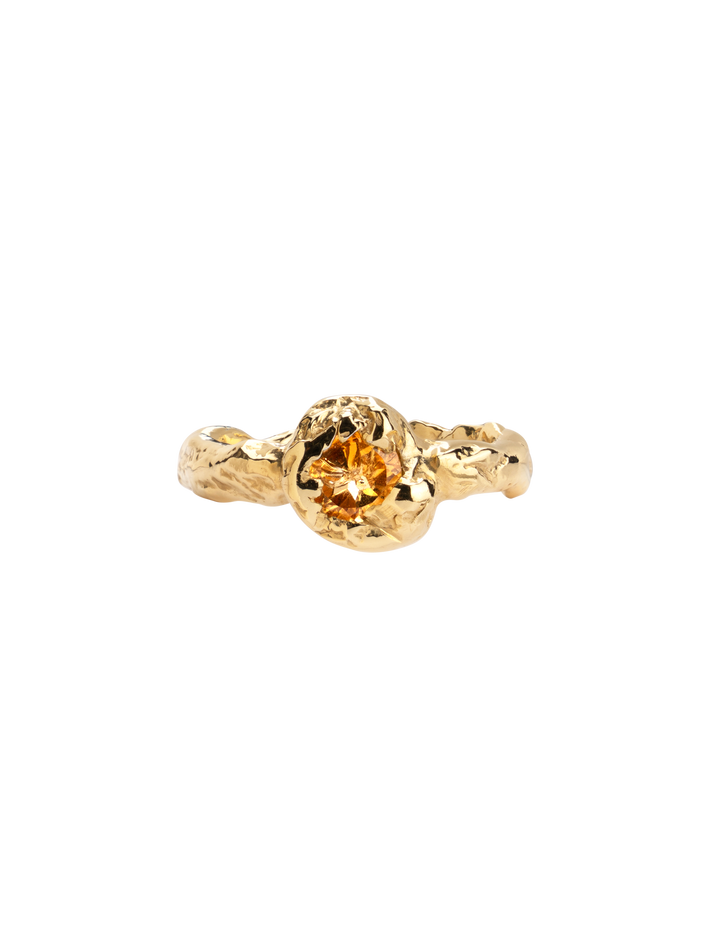 Molten mess round citrine ring