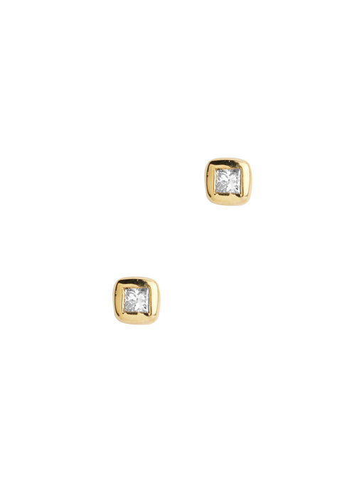 White diamond square studs photo