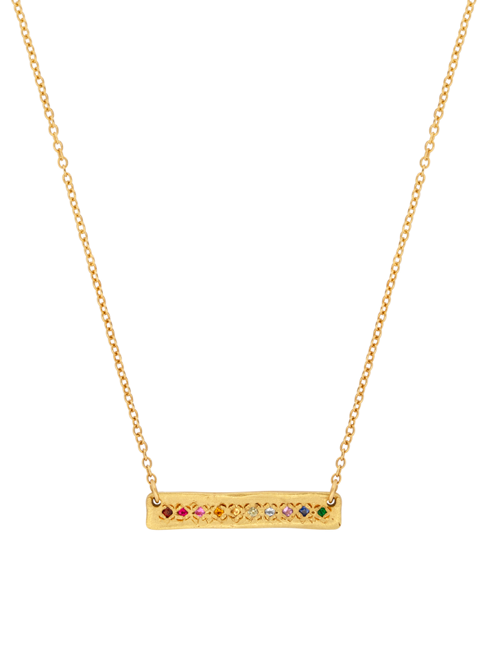 La fortuna rainbow bar necklace