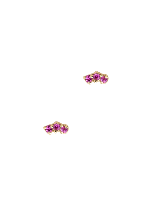 Trio pink sapphire studs photo
