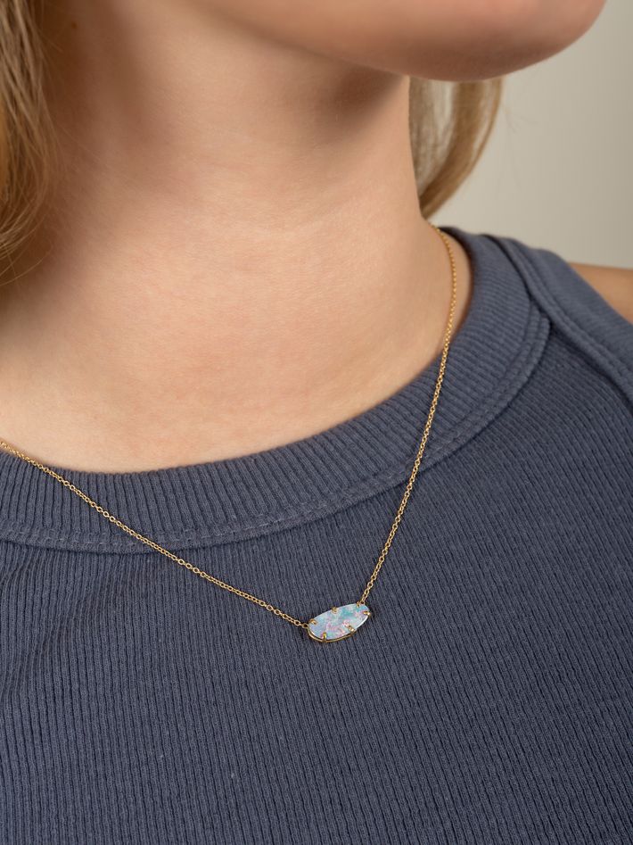 Doublet opal necklace