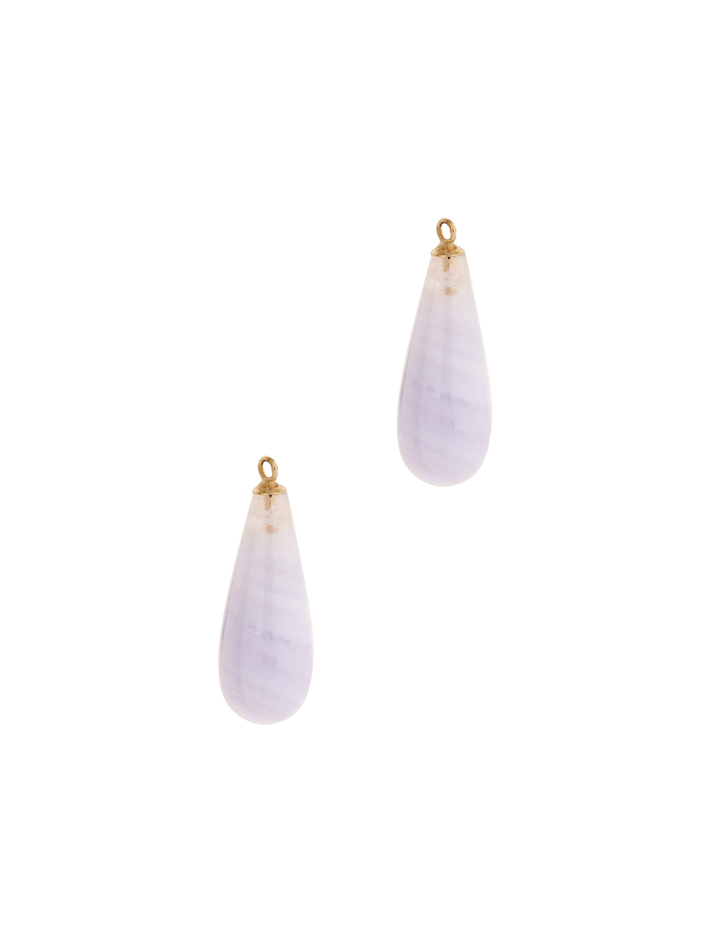 Chalcedony droppers, 9ct gold