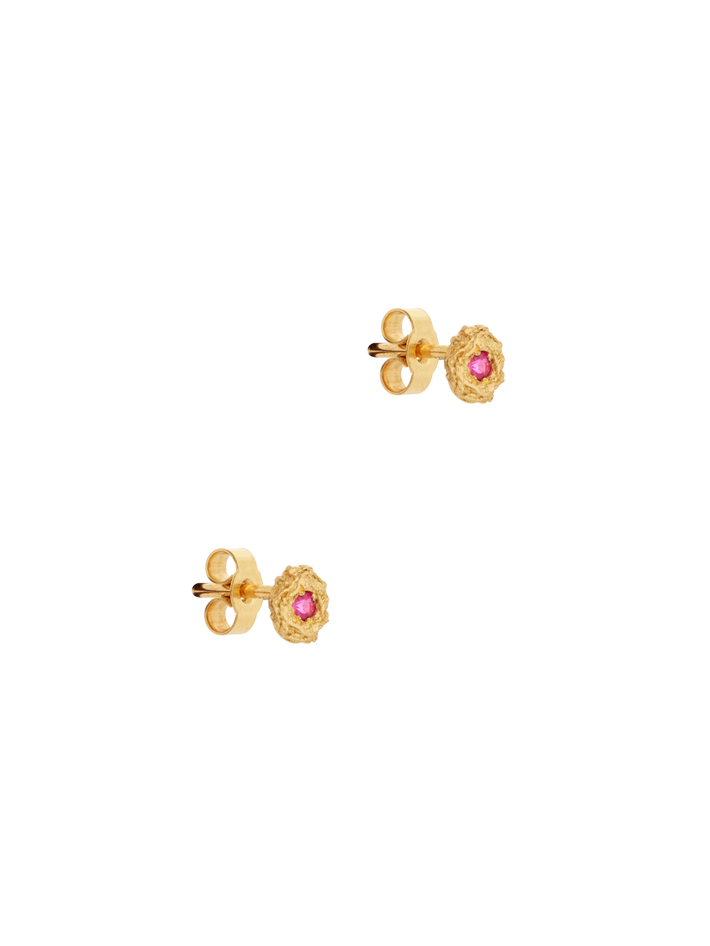 Pin studs with pink sapphires
