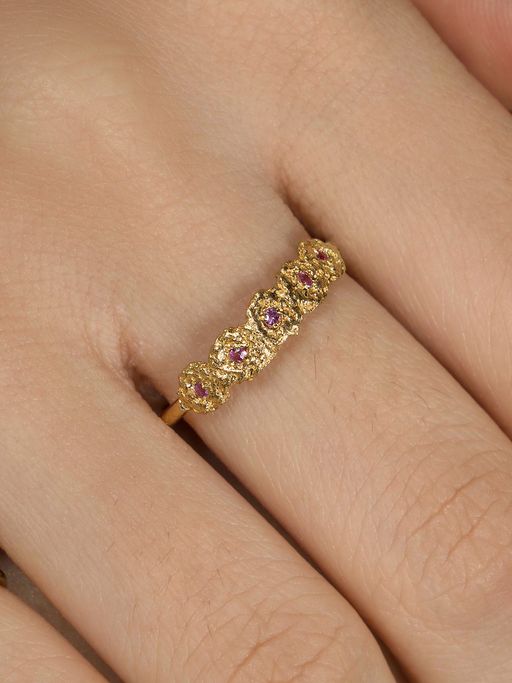 Shisha tiara ring with pink sapphires photo