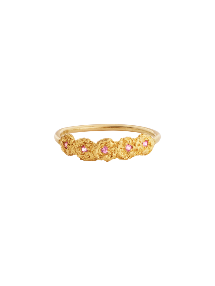 Shisha tiara ring with pink sapphires