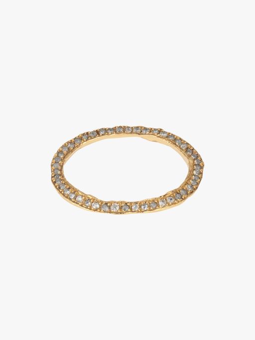 Pavé grey diamond stacking ring photo