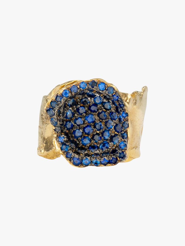 Pleione pavé sapphire ring