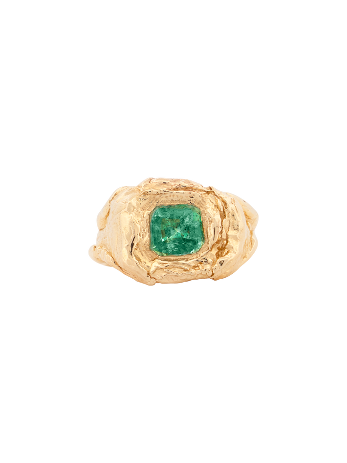 Emerald signet ring