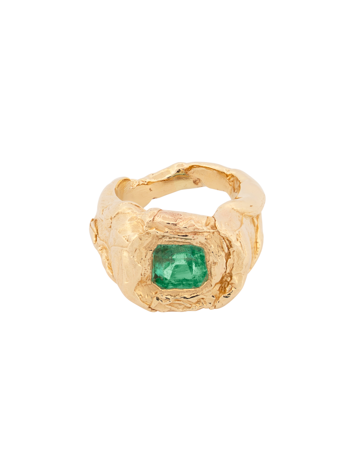 Emerald signet ring