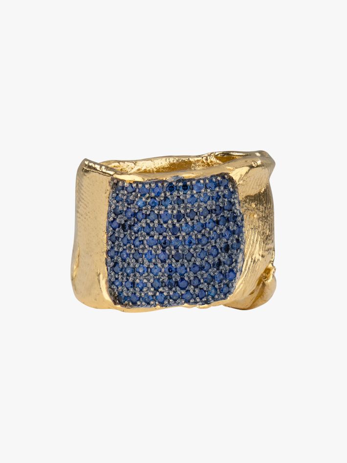 Pavé sapphire satyr band