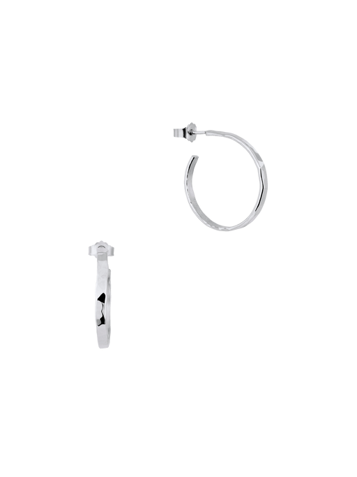 Hammered earrings in sterling silver photo