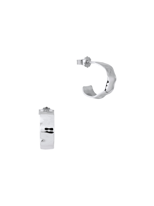 Imperfection hoops small in sterling silver photo