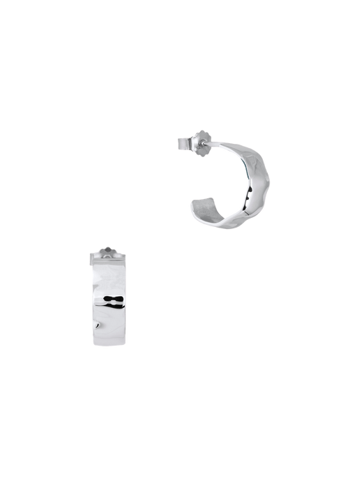 Imperfection hoops in sterling silver photo