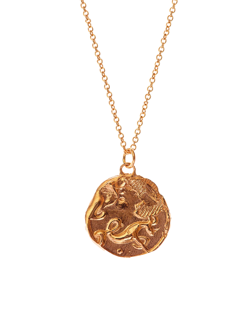 18k Gold Filled Queen Elizabeth Inspired Coin Pendant