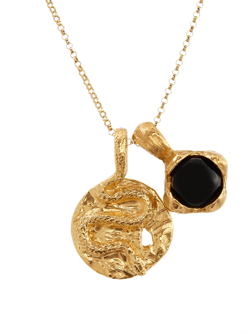 The medusa and the shield onyx necklace photo