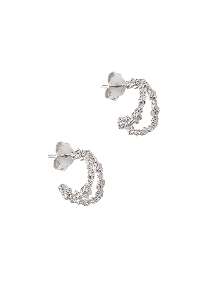 The miniature crumbling rock hoop earrings