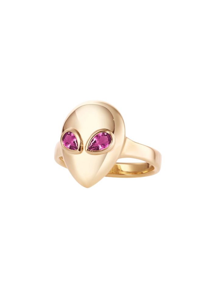 Alien ring pink tourmaline