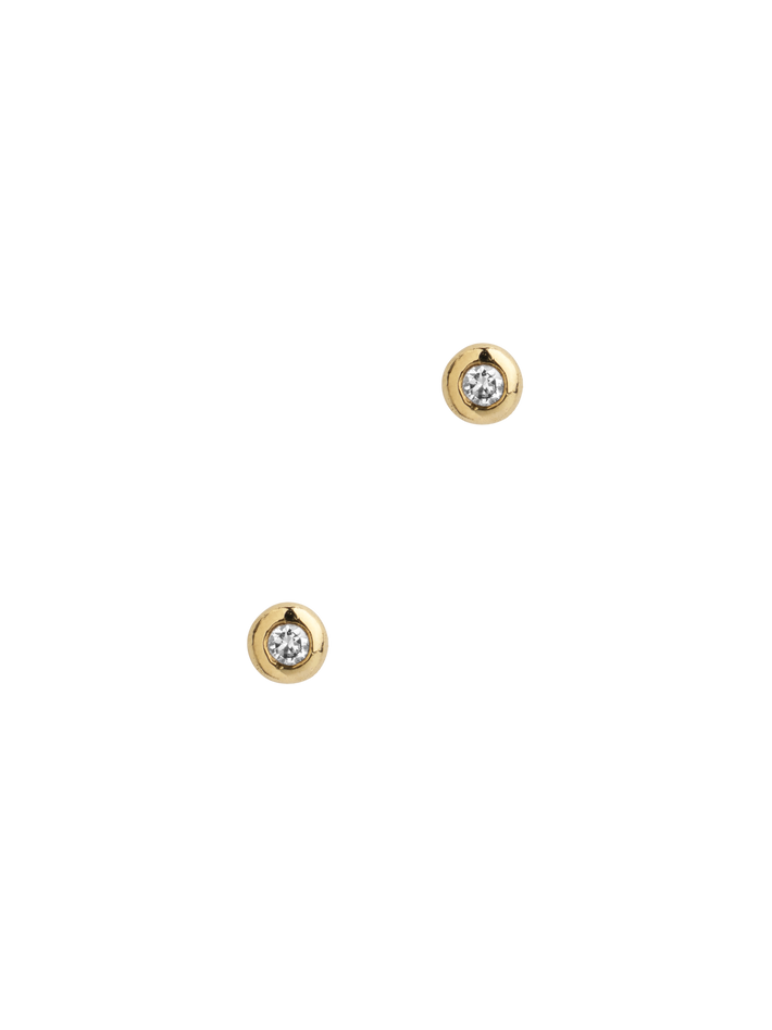 Mini diamond pebble earrings