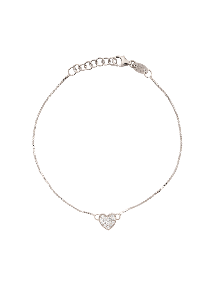White diamond heart bracelet