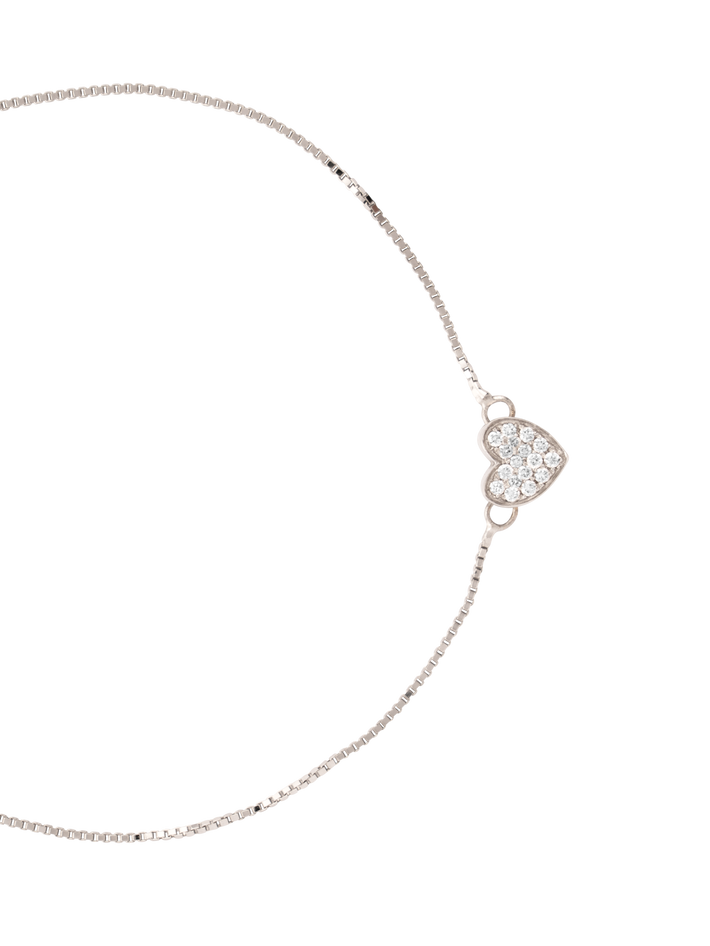 White diamond heart bracelet