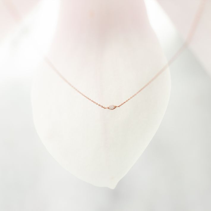 Marquise dainty gold necklace