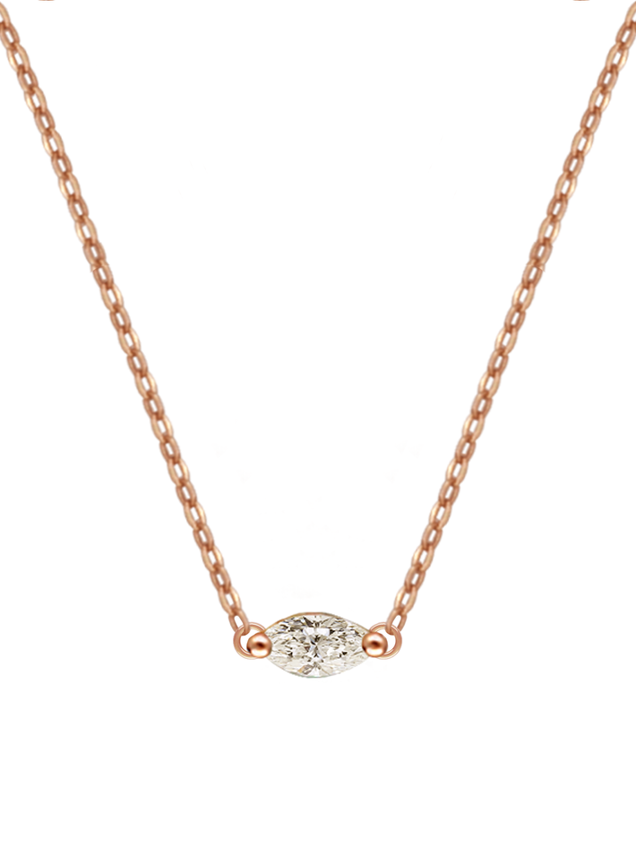 Marquise dainty gold necklace