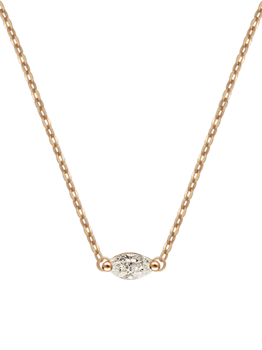 Marquise dainty gold necklace photo