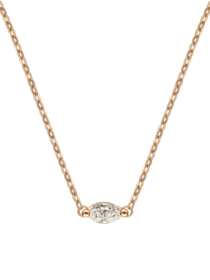 Marquise dainty gold necklace