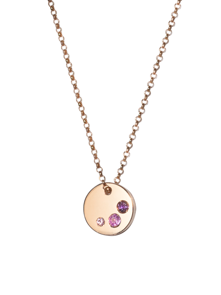 Golden eva round charm necklace