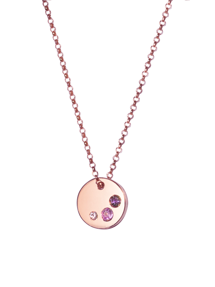 Golden eva round charm necklace