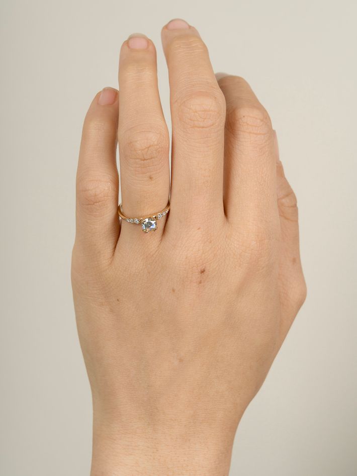 Light rheia rose cut diamond ring