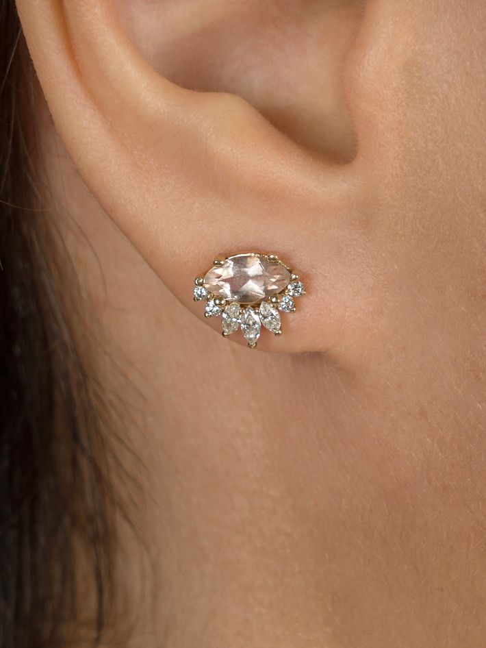 Amour morganite diamond earrings