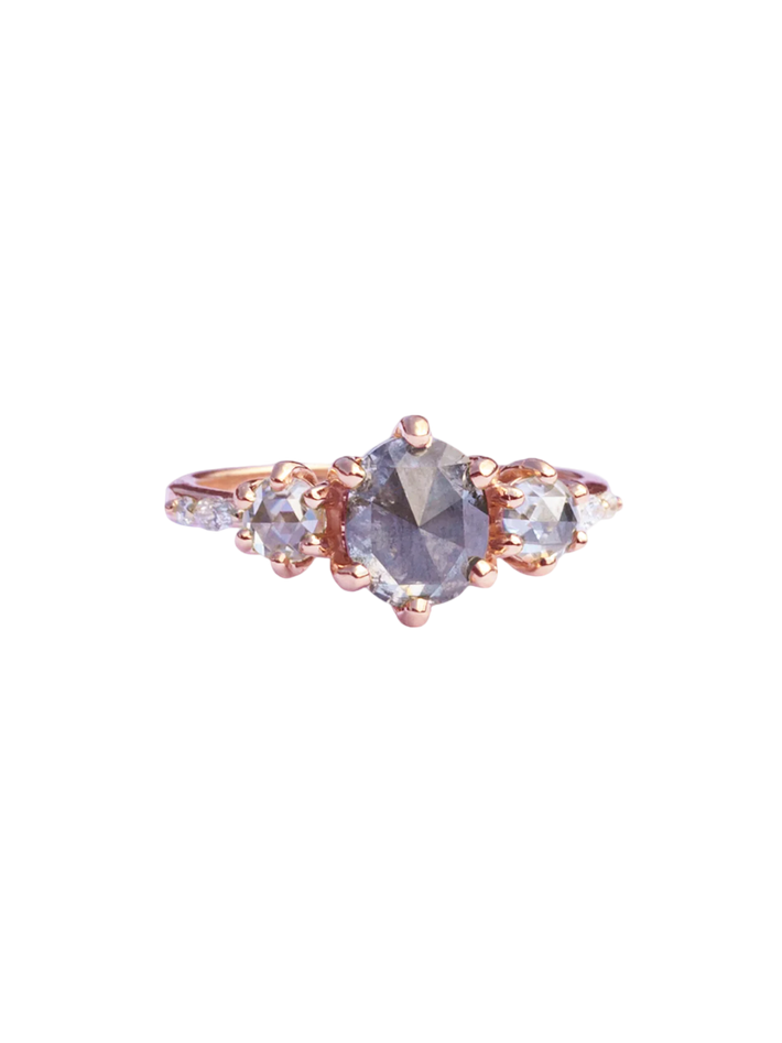 Astral fields three diamond engagement ring