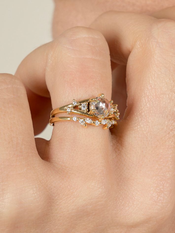 Ancient cycles rose cut diamond ring
