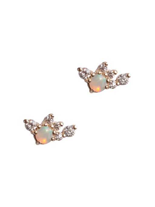 Droplet opal diamond earrings photo