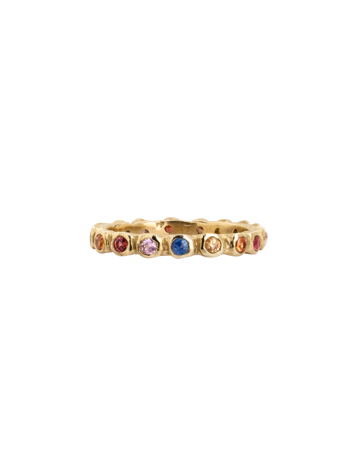 Alina rainbow sapphire eternity ring