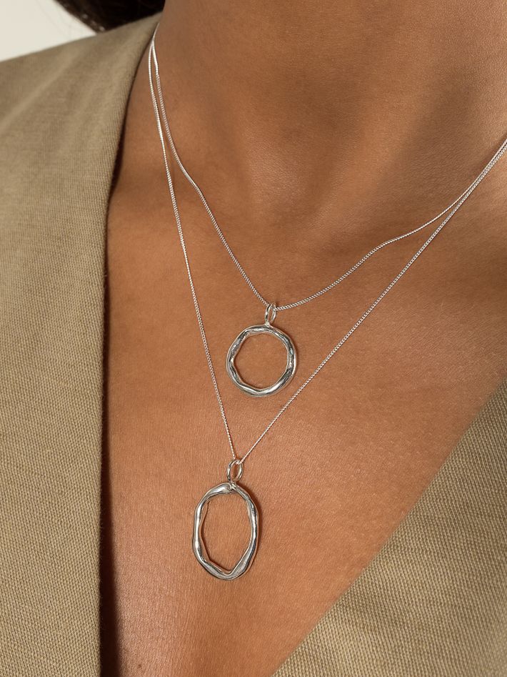 Freeform circle infinity pendant necklace