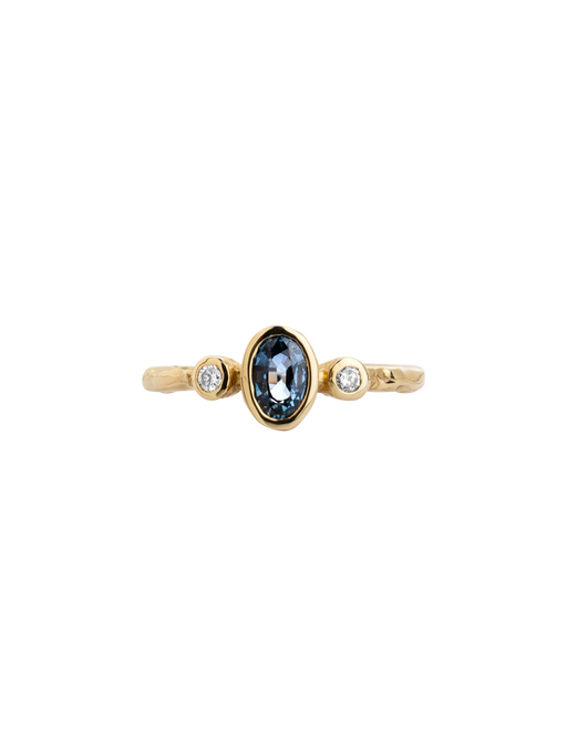 Cyra sapphire and diamond trilogy engagement ring photo
