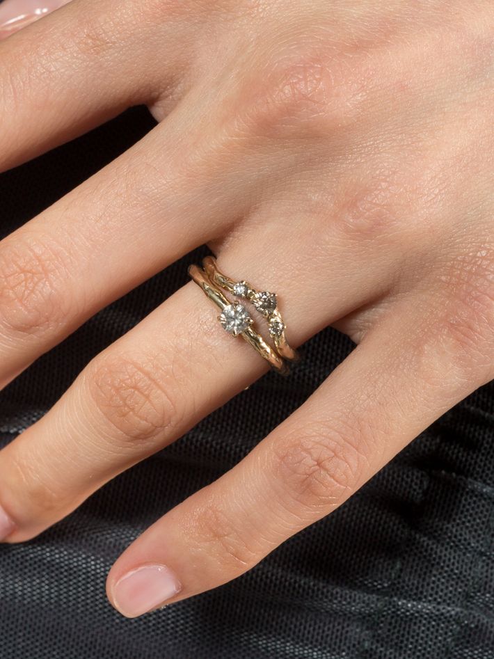 Esme salt & pepper diamond engagement ring
