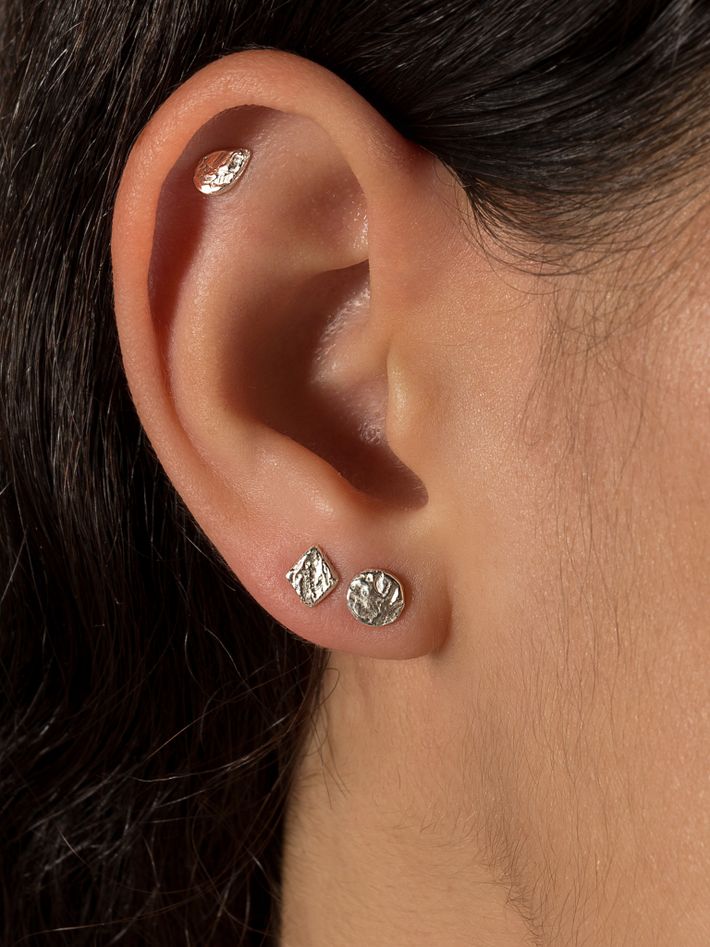 Organic circle stud earrings