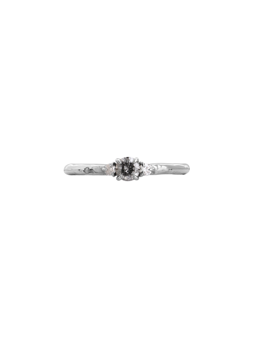 Lena salt & pepper diamond trilogy engagement ring photo