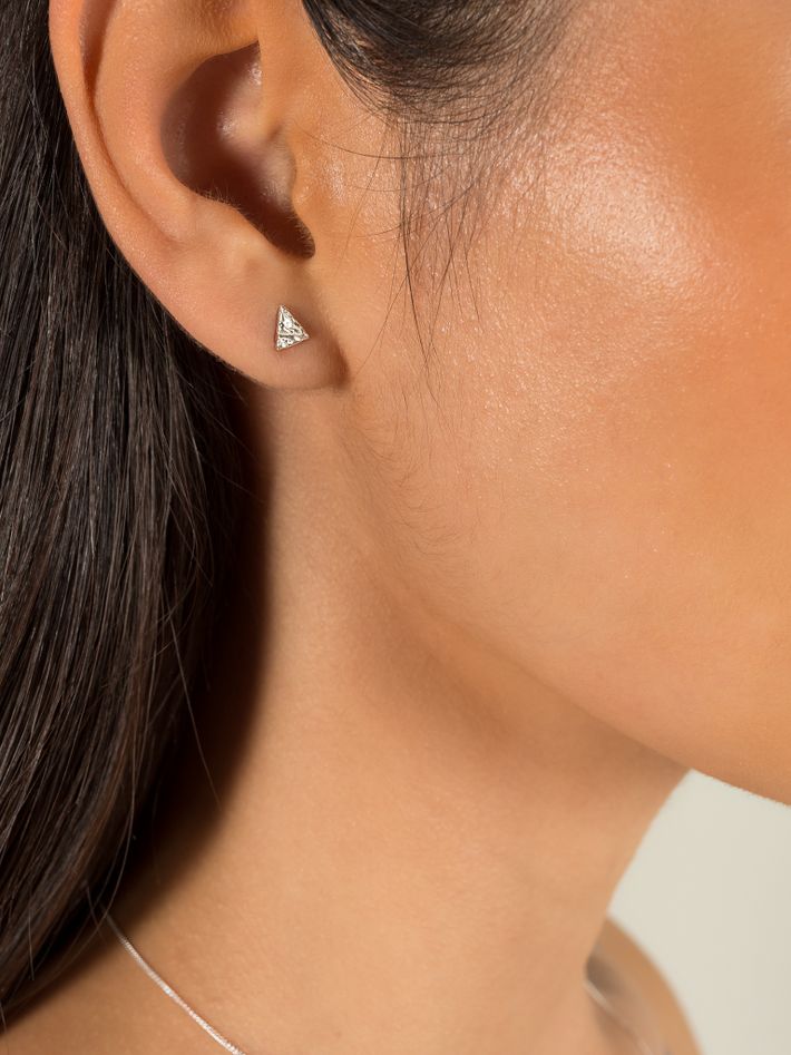 Organic triangle stud earrings