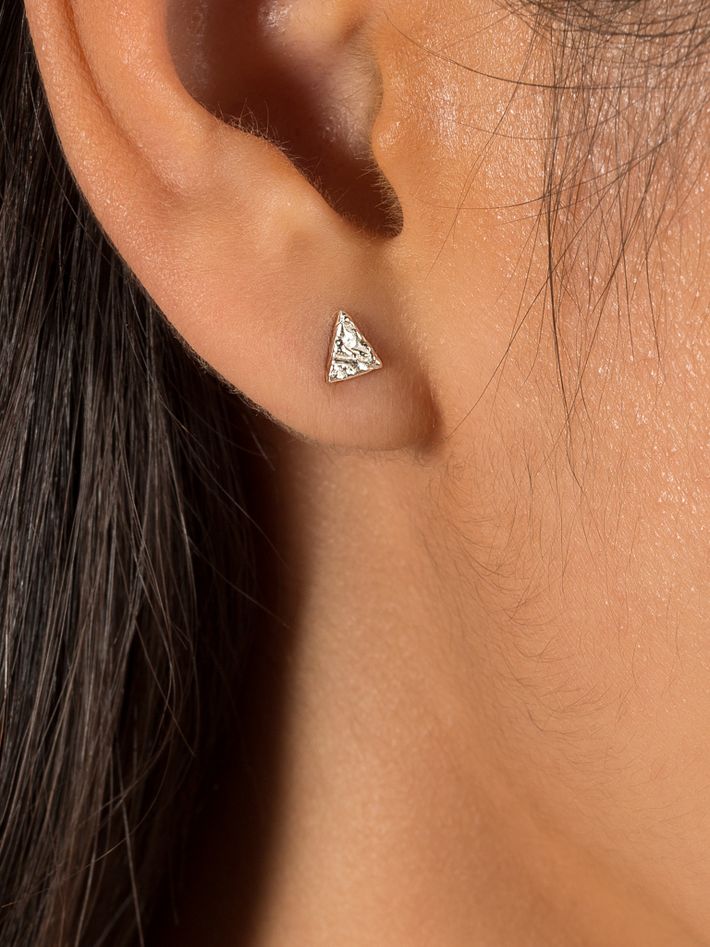 Organic triangle stud earrings