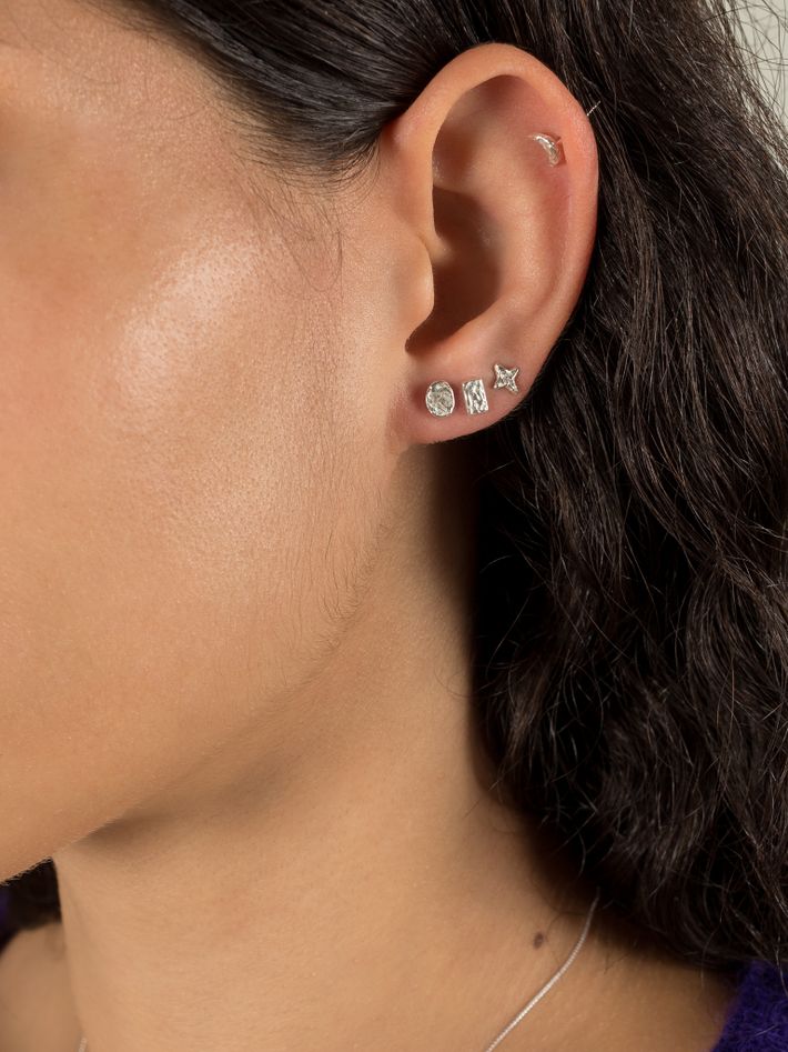 Organic moon stud earrings