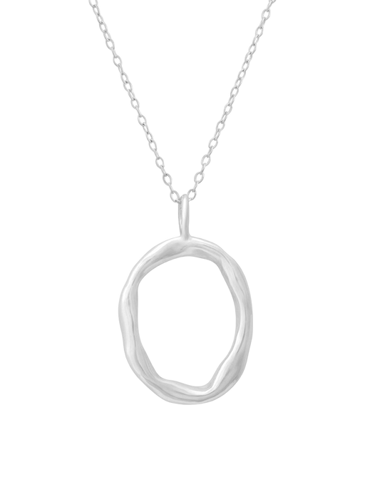Freeform oval pendant necklace photo