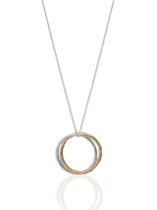 Double mixed metal link infinity pendant necklace photo