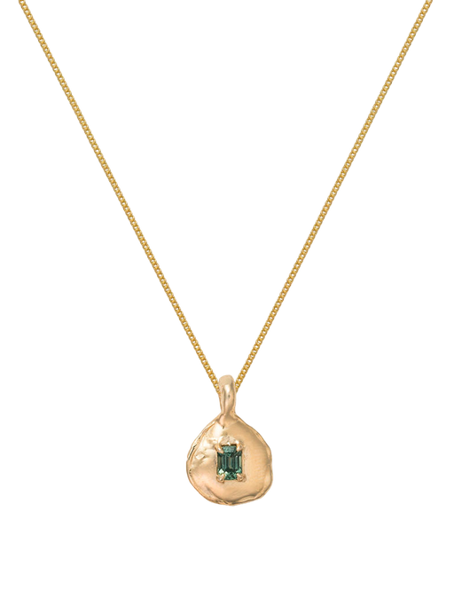 Freeform green sapphire medium necklace photo
