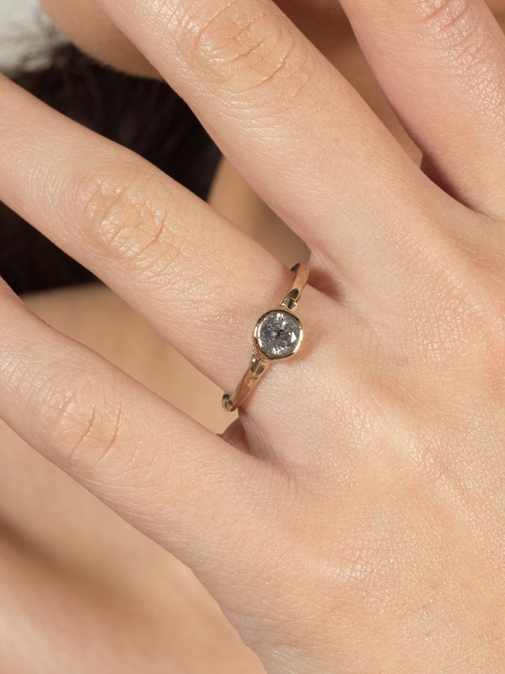 Valentina salt & pepper diamond engagement ring