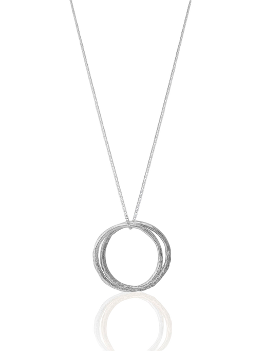 Double silver link infinity pendant necklace photo