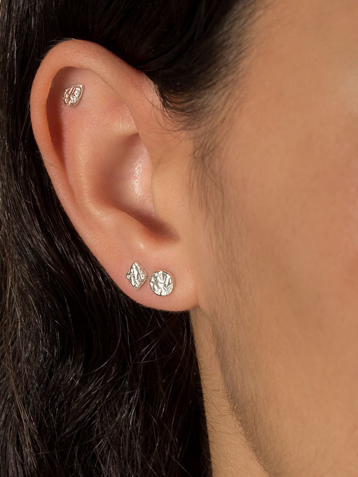 Organic square stud earrings